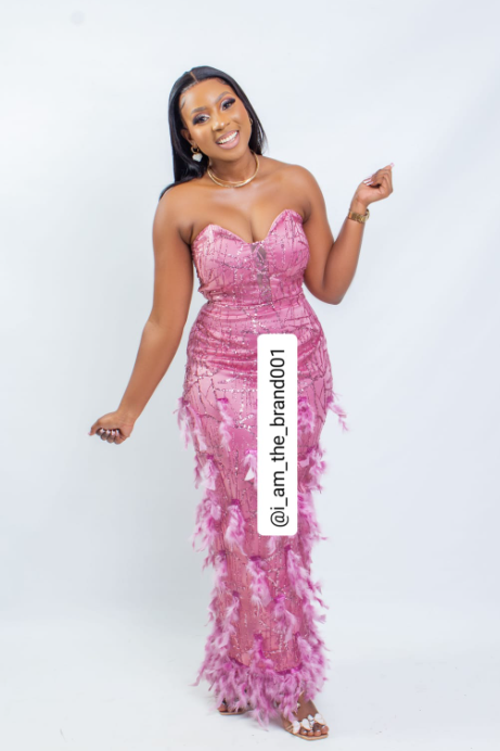Sequin Feather Gown
